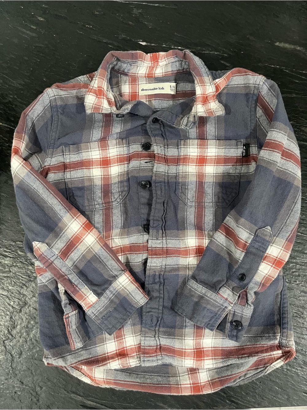 abercrombie kids Plaid Button-Down Shirt in Blue & Red